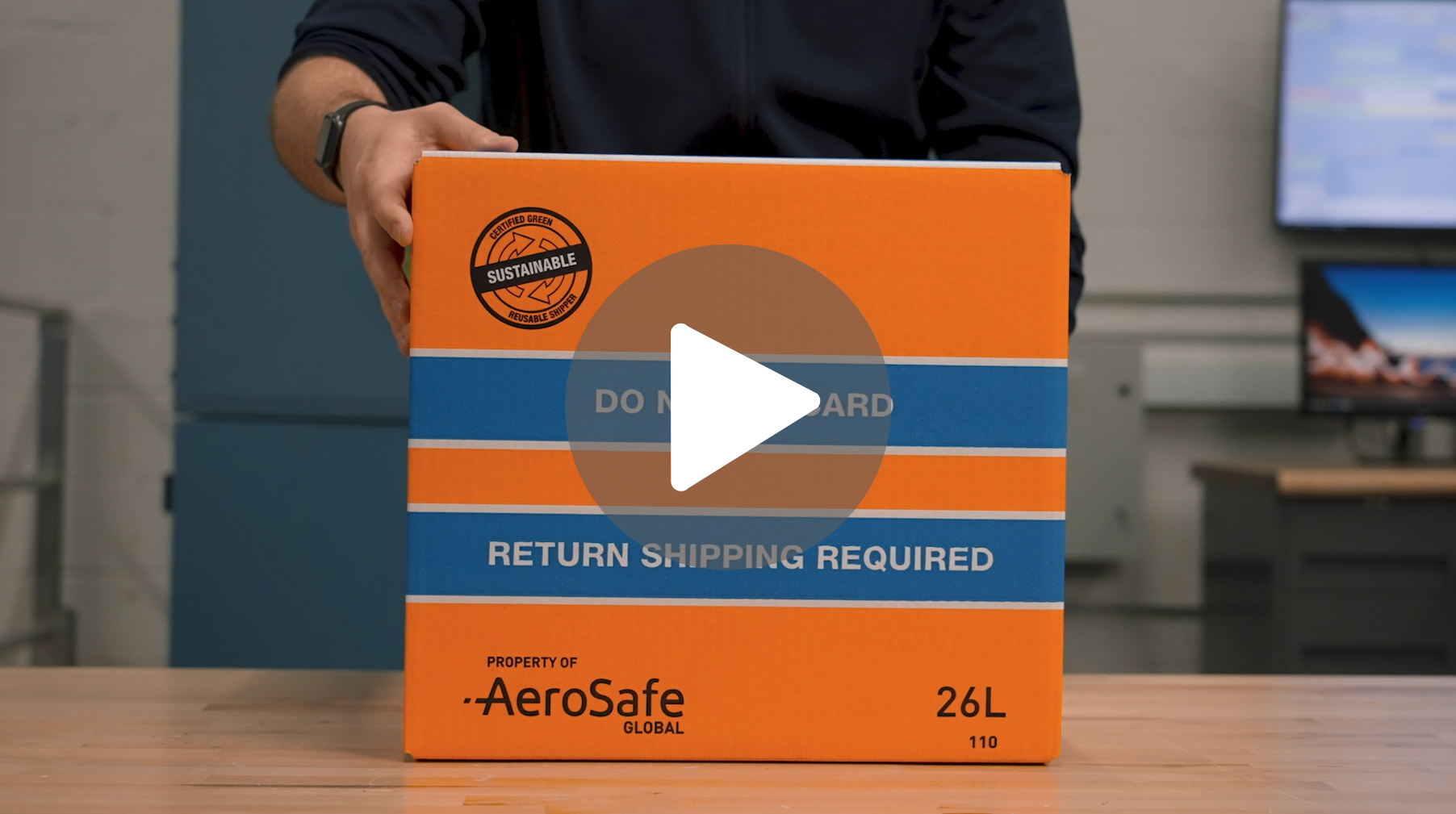 Orange Box with play button